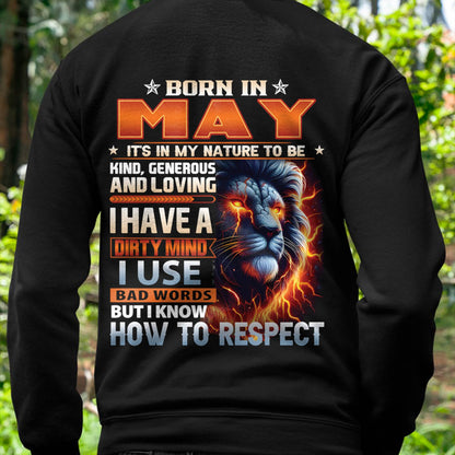 MAY - DIRTY MIND BUT KNOWS RESPECT - BIRTHDAY T-SHIRT FOR MEN - LUAN05 (SKU08-84-05)