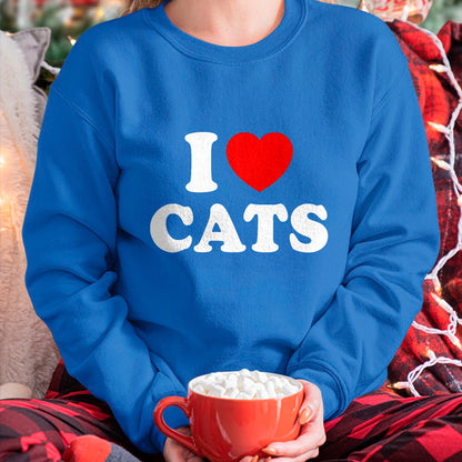 Cat Love Shirt, Funny Cat Lover Gift UnisexT-Shirt/Hoodie/Sweatshirt HLT00 - I Love Cats I Heart Cats T-Shirt, Men, Black, Small