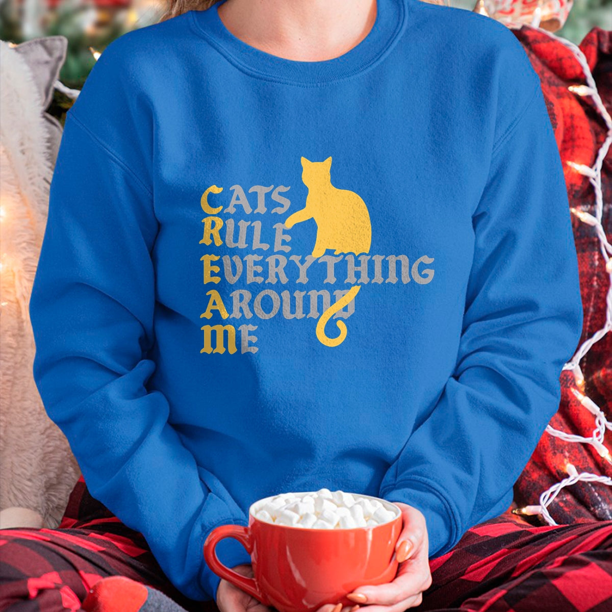 Cat Love Shirt, Funny Cat Lover Gift UnisexT-Shirt/Hoodie/Sweatshirt HLT00 - Cats Rule Everything Around Me Cat Daddy Vintage T-Shirt