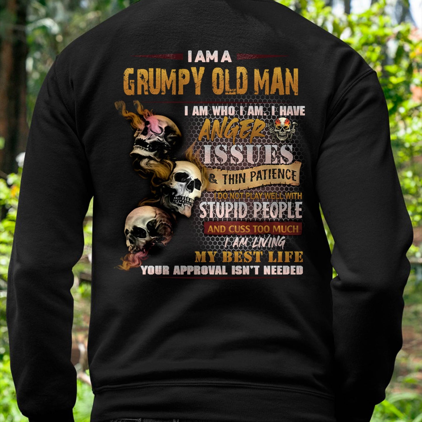 Grumpy Old Man T-Shirt - Funny Skull Anger Issues Tee - Perfect Gift For Men LUAN00 (SKU08-67-00)