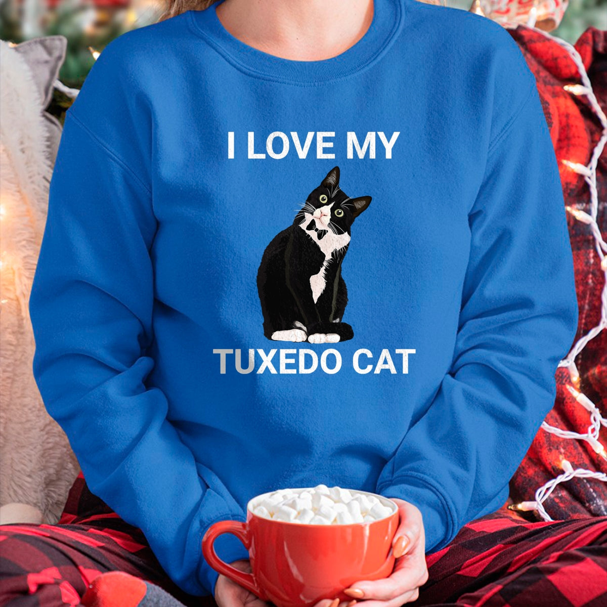 Cat Love Shirt, Funny Cat Lover Gift UnisexT-Shirt/Hoodie/Sweatshirt HLT00 - I Love My Tuxedo Cat, for Tuxedo Cat Lover, Funny Tuxedo Cat T-Shirt (1)
