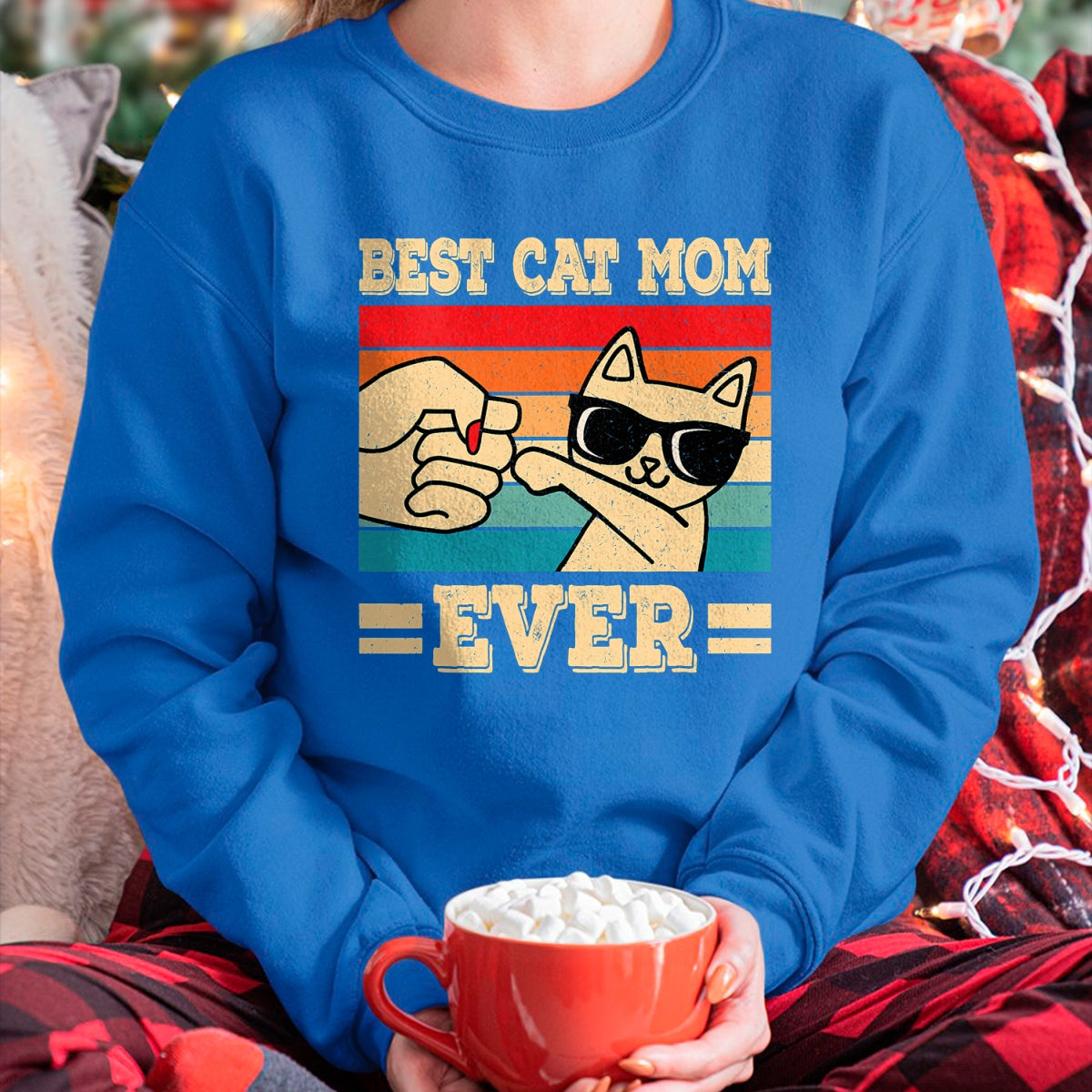 Cat Love Shirt, Funny Cat Lover Gift UnisexT-Shirt/Hoodie/Sweatshirt HLT00 - Best Cat Mom Ever Funny Vintage Kitten Lover Retro Women T-Shirt