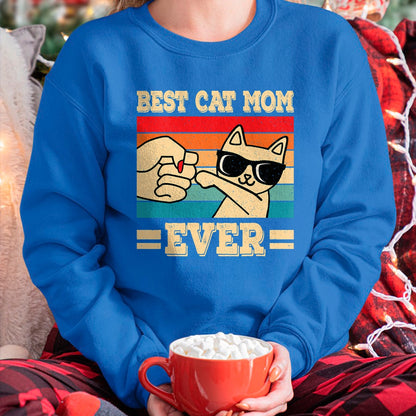 Cat Love Shirt, Funny Cat Lover Gift UnisexT-Shirt/Hoodie/Sweatshirt HLT00 - Best Cat Mom Ever Funny Vintage Kitten Lover Retro Women T-Shirt