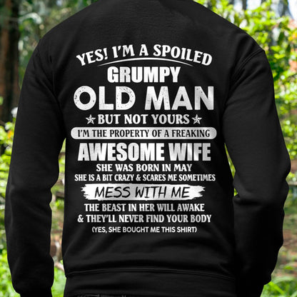 May - Grumpy Old Man with Awesome Wife - Perfect Gift For Your Husband - LUAN05 (SKU06-68-05)