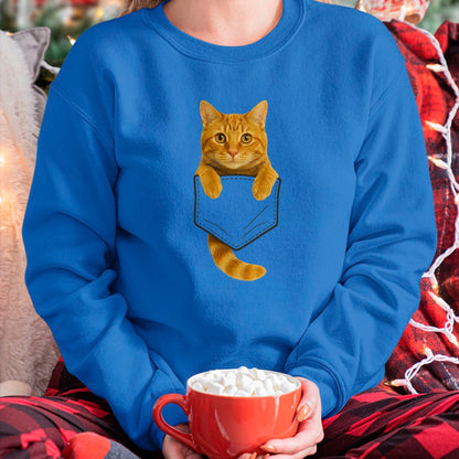 Cat Love Shirt, Funny Cat Lover Gift UnisexT-Shirt/Hoodie/Sweatshirt HLT00 - Cute Tabby Cat Pocket Funny Gifts Cat Mom Cat Dad Cat Lover T-Shirt