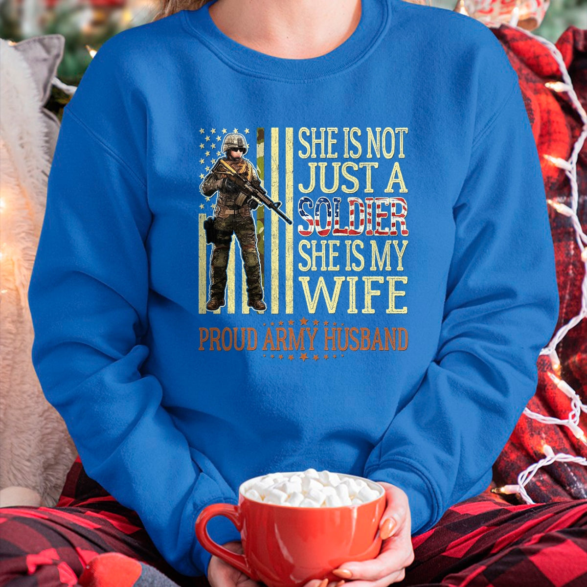 Best Husband Shirt, Wife and Husband Unisex T-Shirt/Hoodie/Sweatshirt HLT00 - She is Not Just A Soldier She is My Wife Proud Army Husband T-Shirt, Men, Black, 3X-Large