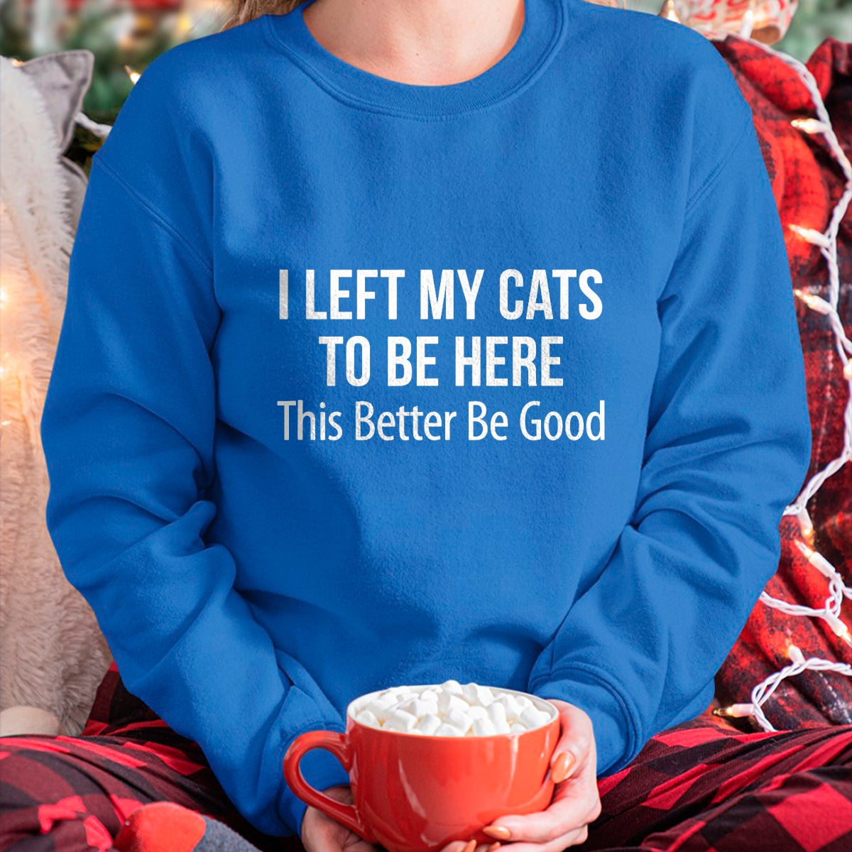 Cat Love Shirt, Funny Cat Lover Gift UnisexT-Shirt/Hoodie/Sweatshirt HLT00 - I Left My Cats To Be Here - This Better Be Good - T-Shirt
