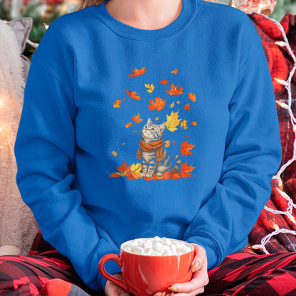 Cat Love Shirt, Funny Cat Lover Gift UnisexT-Shirt/Hoodie/Sweatshirt HLT00 - Cute Cat Leaf Fall Autumn Cat FallKitten Kitty Cat Lovers T-Shirt