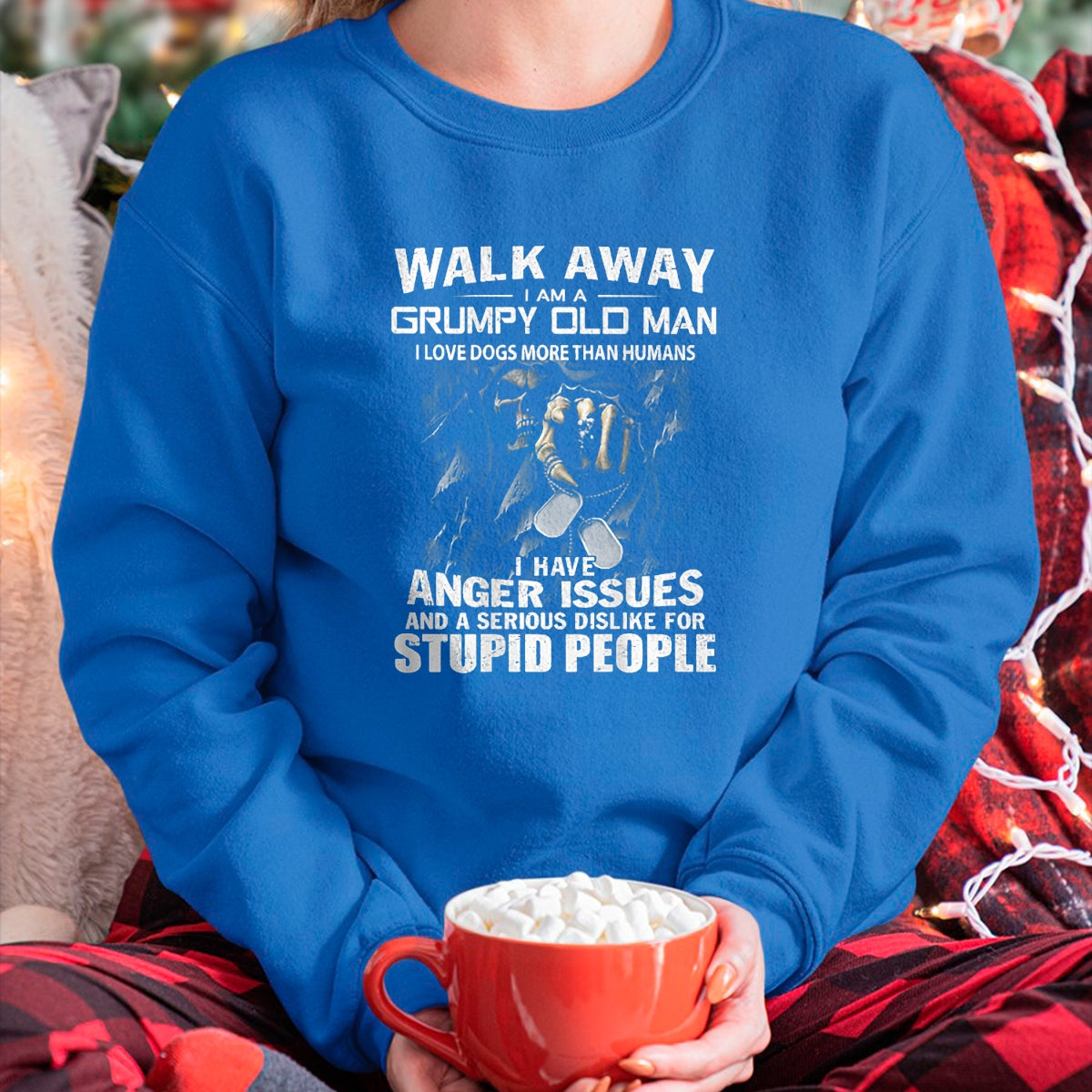 Best Husband Shirt, Wife and Husband Unisex T-Shirt/Hoodie/Sweatshirt HLT00 - Walk Away I Am A Grumpy Old Man I Love Dogs More Than Humans T-Shirt