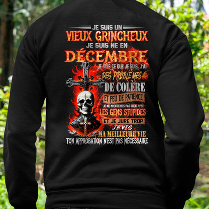 Je Suis Un Vieux Grincheux Né en Décembre – T-Shirt Homme Fort Caractère - LUAN12 (SKU26T-01141-12)