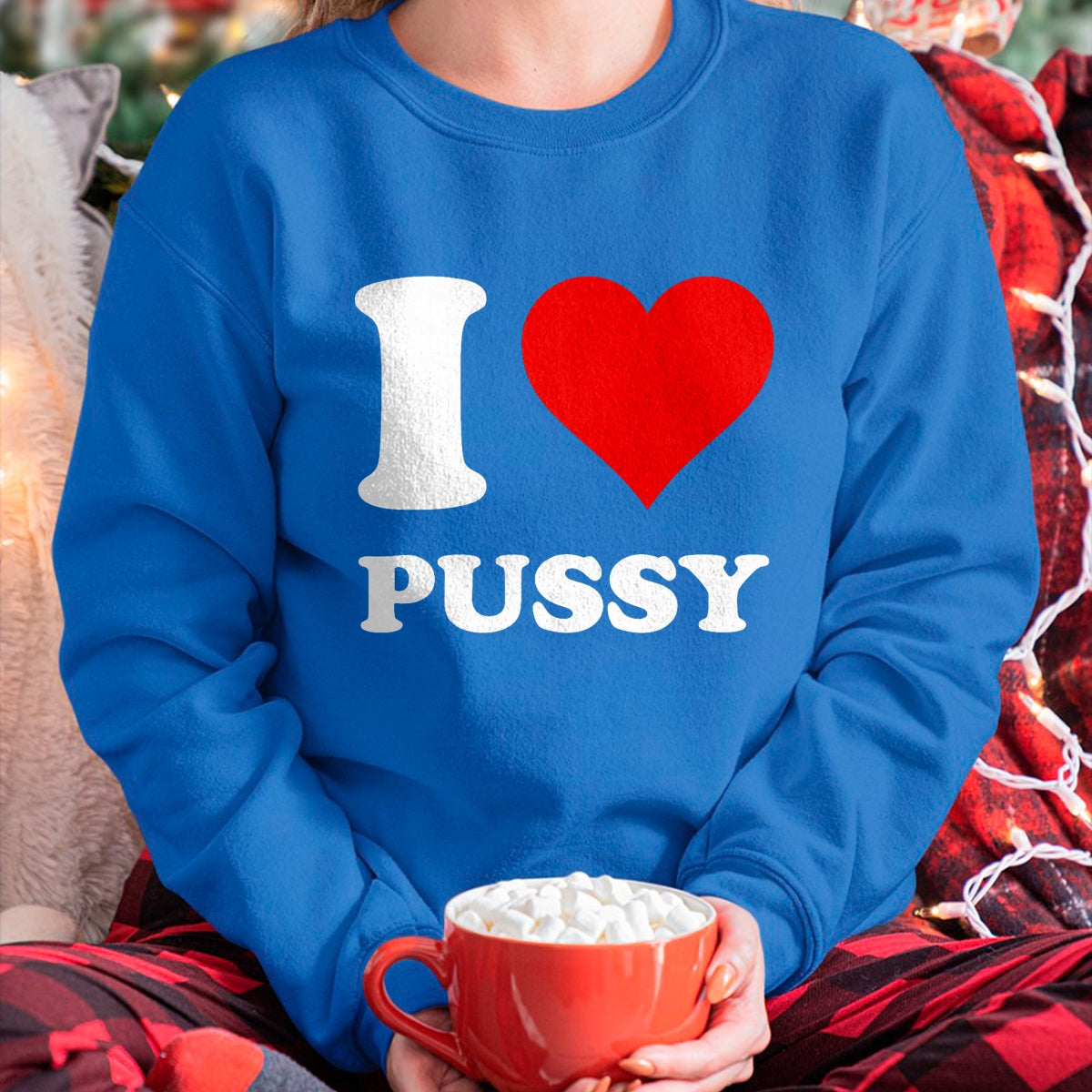 Cat Love Shirt, Funny Cat Lover Gift UnisexT-Shirt/Hoodie/Sweatshirt HLT00 - Red Heart I Love Pussy T-Shirt