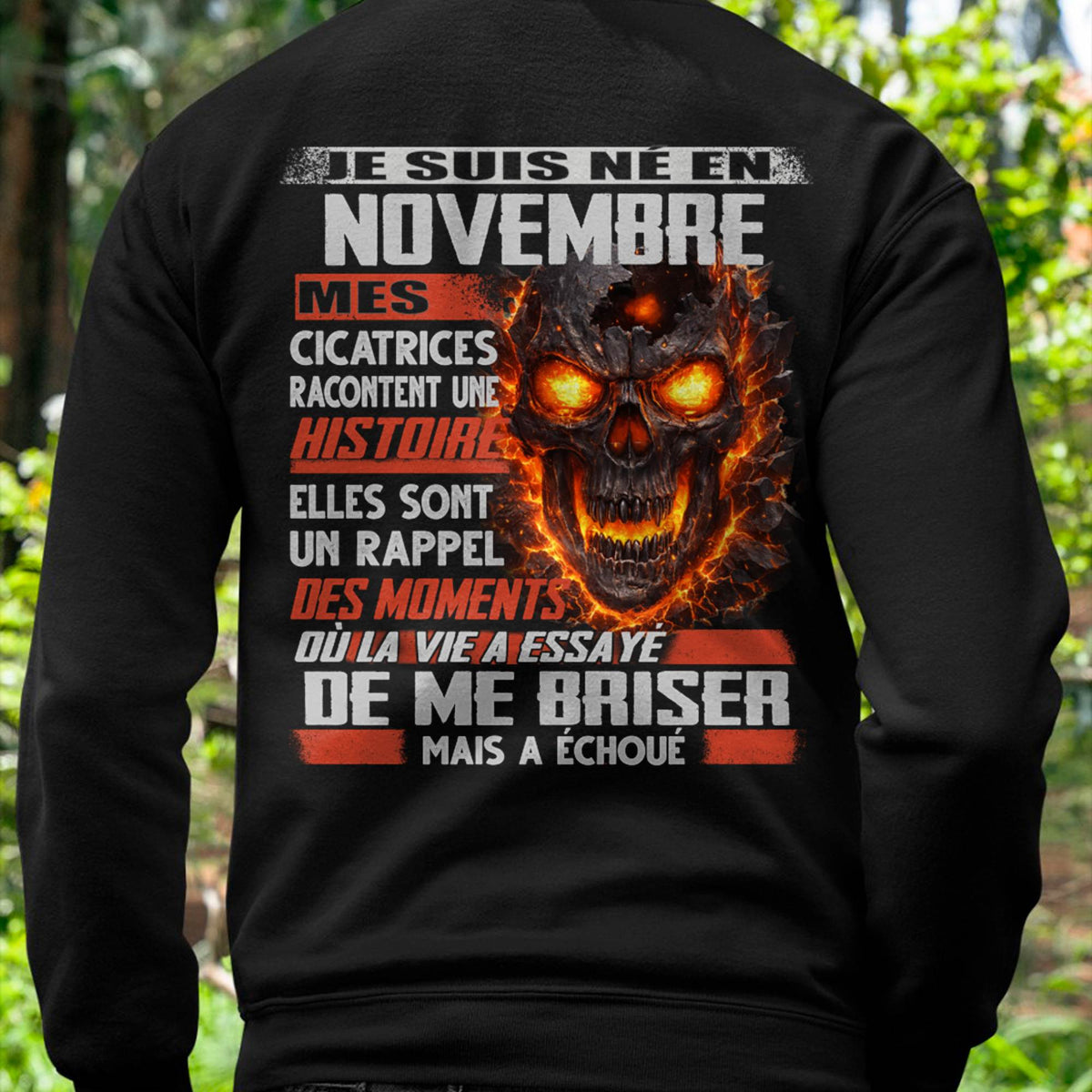 Je Suis Né en Novembre – Mes Cicatrices Racontent Une Histoire | T-Shirt Homme Fort - LUAN11 (SKU26T-01175-11)