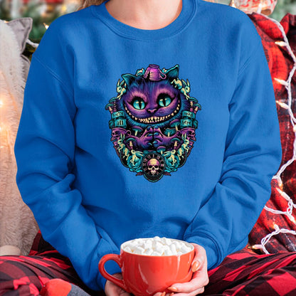 Cat Love Shirt, Funny Cat Lover Gift UnisexT-Shirt/Hoodie/Sweatshirt HLT00 - Cheshire Cat Shirt Alice in Wonderland Graphic T-Shirt, Women, Purple, XX-Large