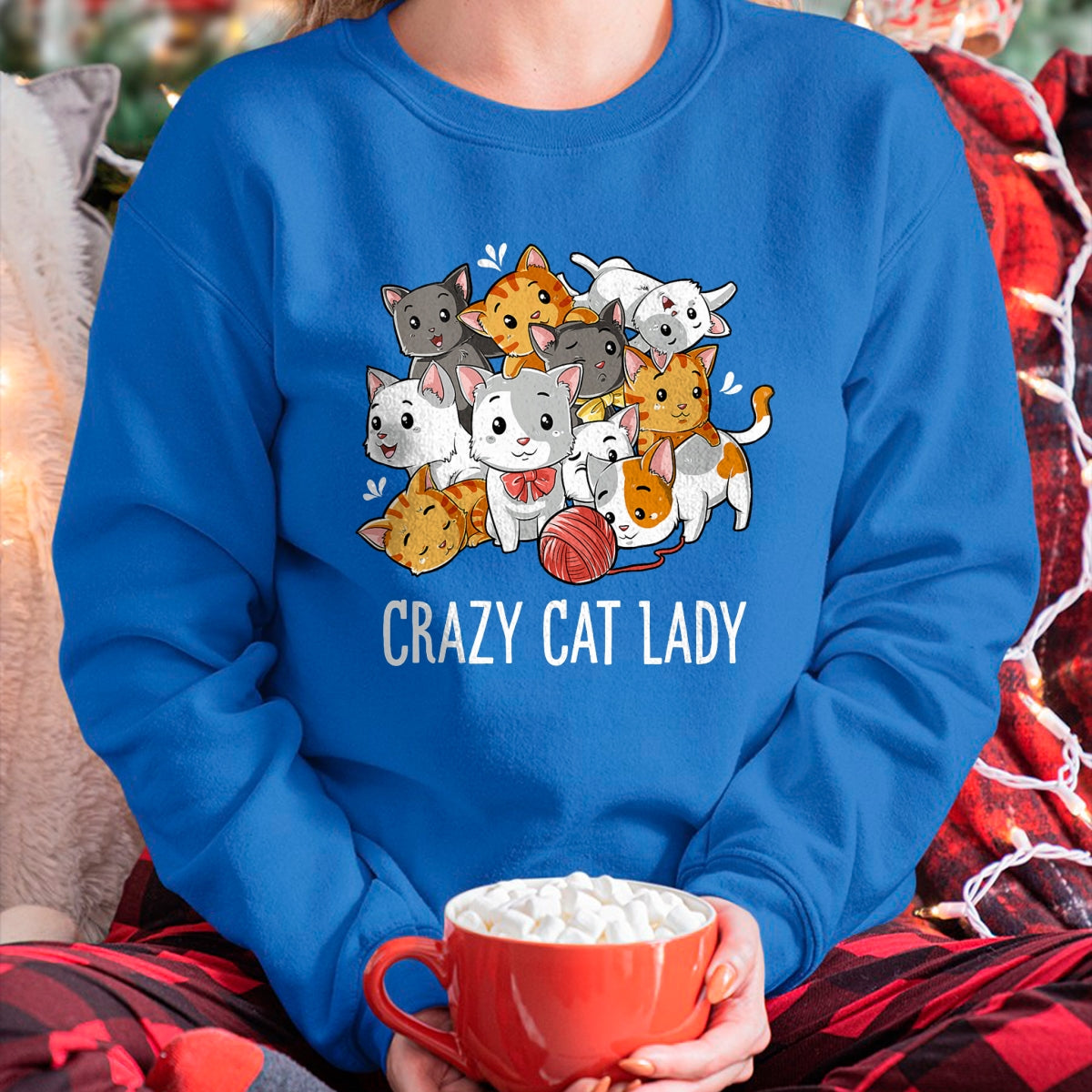 Cat Love Shirt, Funny Cat Lover Gift UnisexT-Shirt/Hoodie/Sweatshirt HLT00 - Crazy Cat Lady Funny Girls Women Kitty Kitten Animal Lover T-Shirt Small