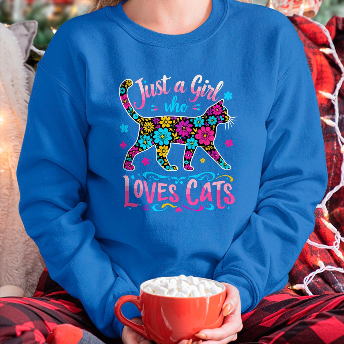 Cat Love Shirt, Funny Cat Lover Gift UnisexT-Shirt/Hoodie/Sweatshirt HLT00 - Cat Cute Just A Girl Who Loves Cats T-Shirt