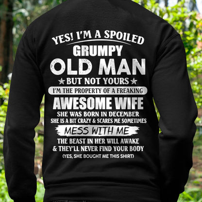 December - Grumpy Old Man with Awesome Wife - Perfect Gift For Your Husband - LUAN12 (SKU06-68-12)