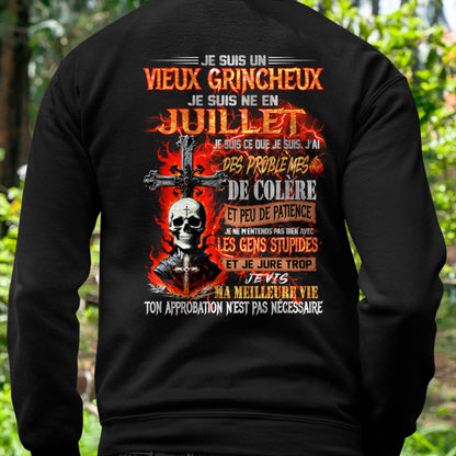 Je Suis Un Vieux Grincheux Né en Juillet – T-Shirt Homme Fort Caractère - LUAN07 (SKU26T-01141-07)