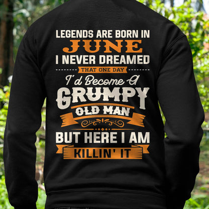 Legends Are Born in June T-Shirt – Funny Grumpy Old Man Birthday Gift For Men - LUAN06 (SKU10-48-06)