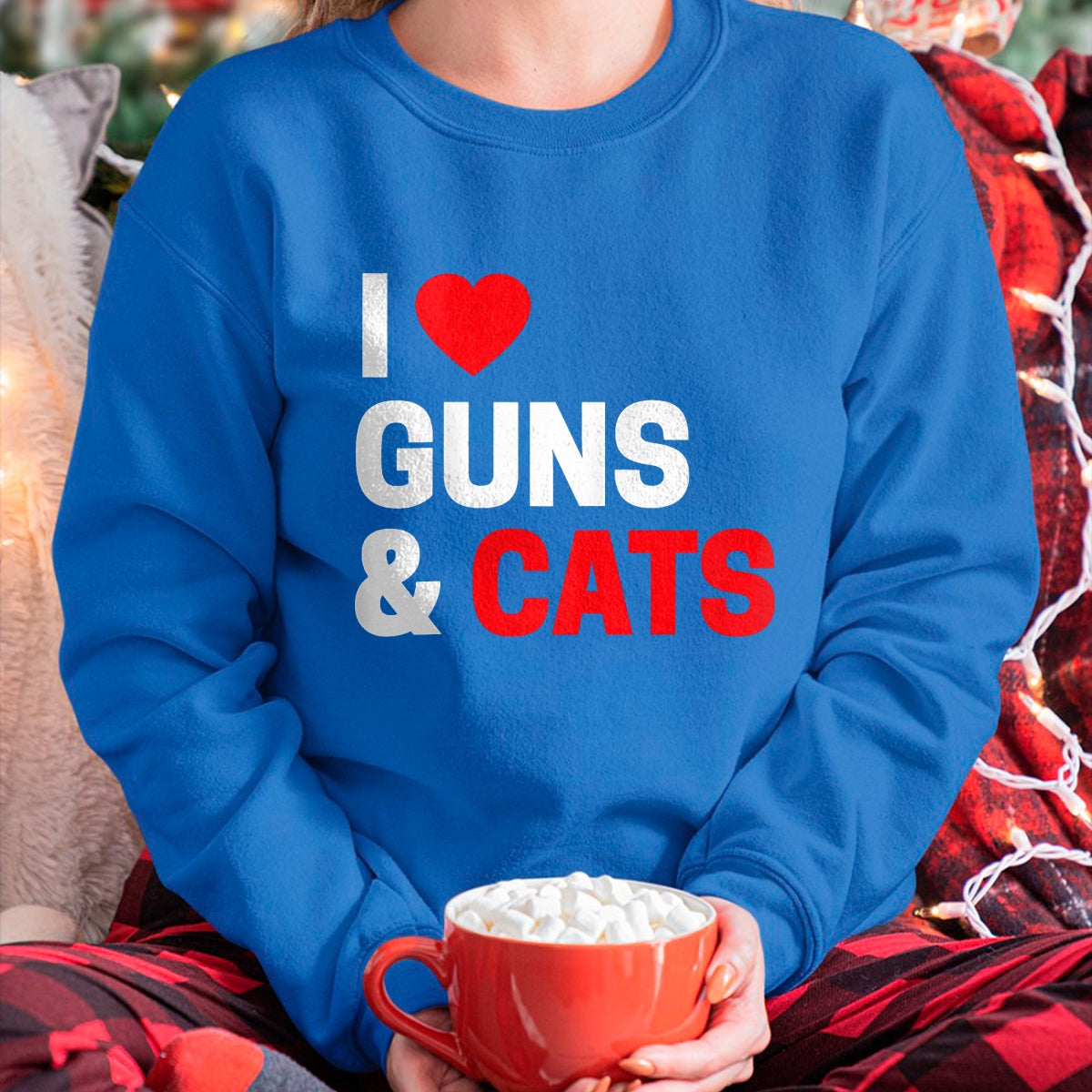 Cat Love Shirt, Funny Cat Lover Gift UnisexT-Shirt/Hoodie/Sweatshirt HLT00 - Cat Lovers Gifts for Men _ Women Funny I Love Guns _ Cats T-Shirt (1)