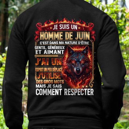 JUIN - ESPRIT MALICIEUX MAIS SAIT RESPECTER - T-SHIRT ANNIVERSAIRE HOMME - IMPRESSION DTG PREMIUM - LUAN06 (SKU2604-87-06)