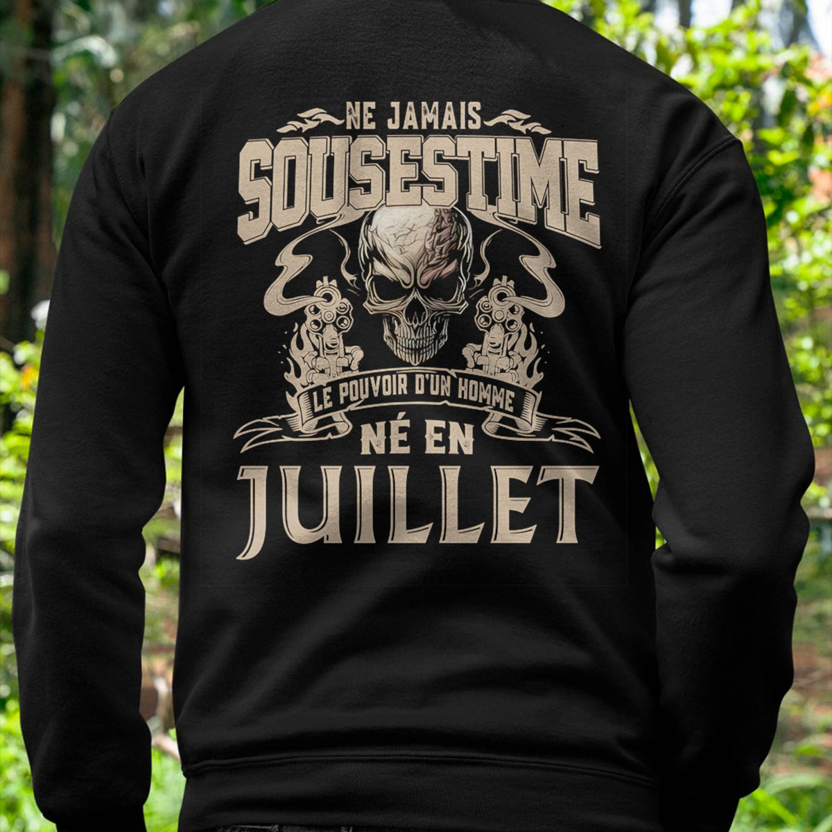 Ne Jamais Sous-estimer le Pouvoir d’un Homme Né en Juillet – T-Shirt Homme Crâne Rebelle - LUAN07 (SKU26T-01159-07)