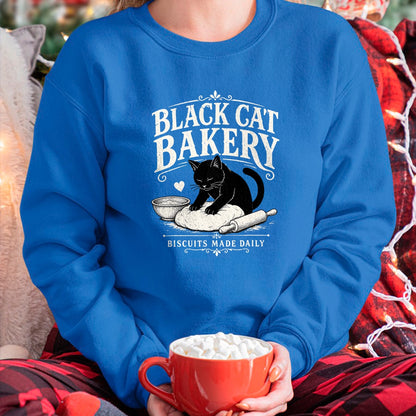 Cat Love Shirt, Funny Cat Lover Gift UnisexT-Shirt/Hoodie/Sweatshirt HLT00 - Black Cat Bakery Biscuits Made Daily Cat Lover Art T-Shirt