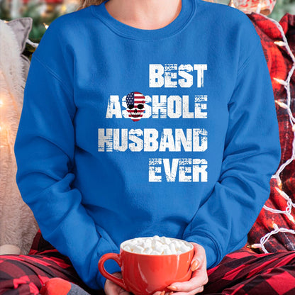 Best Husband Shirt, Wife and Husband Unisex T-Shirt/Hoodie/Sweatshirt HLT00 - Vintage Best Asshole Husband Ever Tshirt Husband Gift Idea