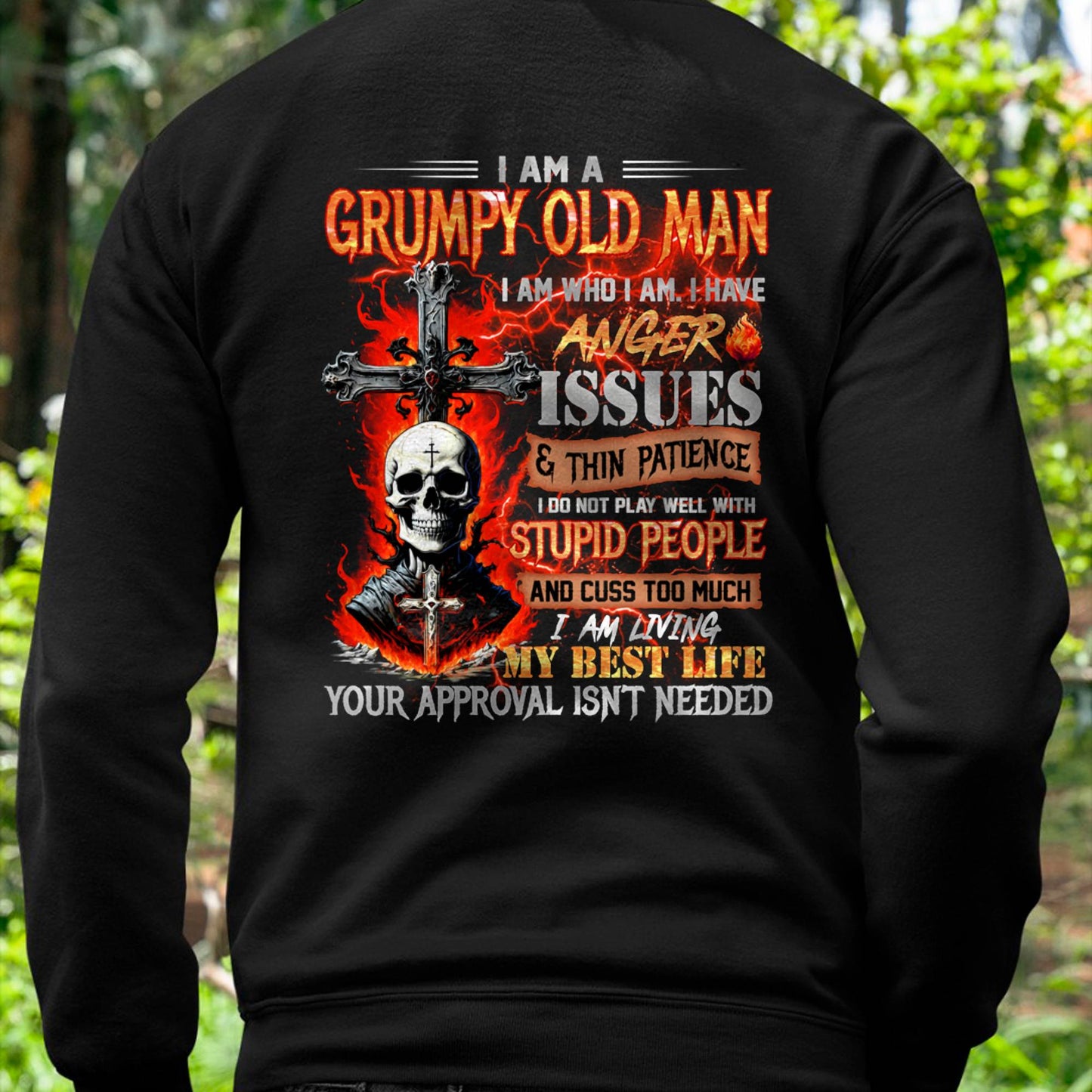 GRUMPY OLD MAN T-SHIRT - FUNNY SKULL ANGER ISSUES TEE - PERFECT GIFT FOR MEN LUAN00 (SKU12-319-00)