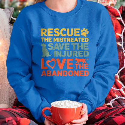Cat Love Shirt, Funny Cat Lover Gift UnisexT-Shirt/Hoodie/Sweatshirt HLT00 - Animal Rescue Gifts Rescue the Mistreated Save the Injured Love the Abandoned Unisex T-Shirt - Black