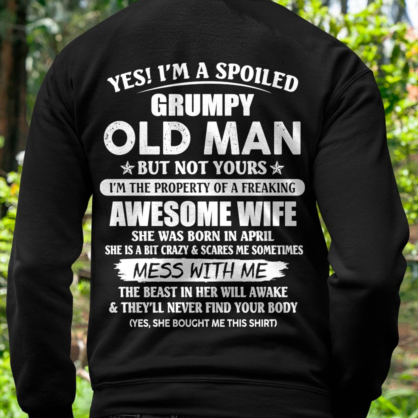 April - Grumpy Old Man with Awesome Wife - Perfect Gift For Your Husband - LUAN04 (SKU06-68-04)