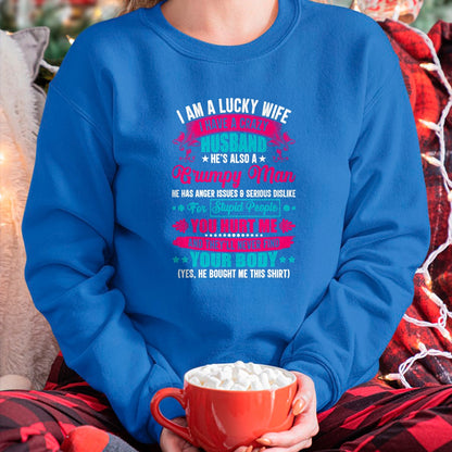 Best Husband Shirt, Wife and Husband Unisex T-Shirt/Hoodie/Sweatshirt HLT00 - I Am A Lucky Wife, I Have A Crazy Husband T-Shirt