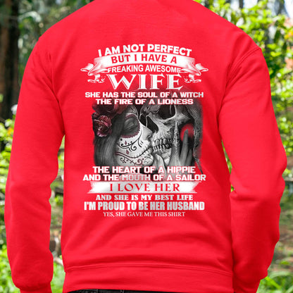 I Am Not Perfect But I Have A Freaking Awesome Wife - Gift For Husband From Wife - LUAN00 (SKU06-31-00)