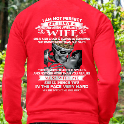 I Am Not Perfect But I Have A Freaking Awesome Wife - Gift For Husband From Wife - LUAN00 (SKU06-34-00)
