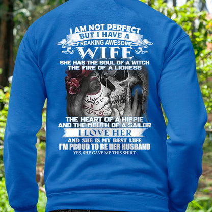 I Am Not Perfect But I Have A Freaking Awesome Wife - Gift For Husband From Wife - LUAN00 (SKU06-31-00)