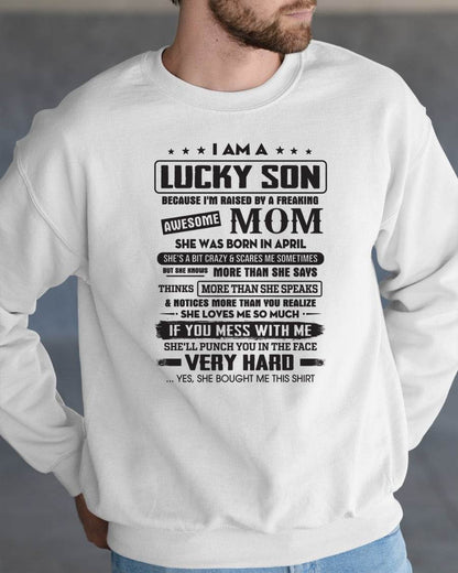 Lucky Son - Gift From Mom For Son T-Shirt -  LUAN04 (SKU08-52-04)