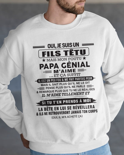 Oui, je suis un garçon têtu – T-shirt | Cadeau d’anniversaire de papa pour son fils - LUAN00 / fr00 (SKU12-260-00)