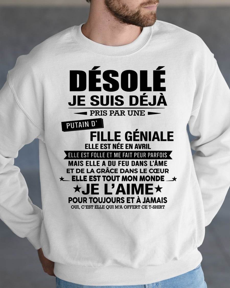 AVRIL - DÉSOLÉ, JE SUIS DÉJÀ PRIS PAR UNE FILLE VRAIMENT GÉNIALE – DE LA PART DE MA FEMME - FR04/LUAN04 (SKU2606-42-04)