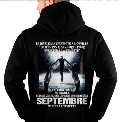 Je Suis la Tempête – Ne Jamais Sous-Estimer le Pouvoir d’un Homme Né en Septembre – T-Shirt Homme - LUAN09 (SKU26T-01160-09)