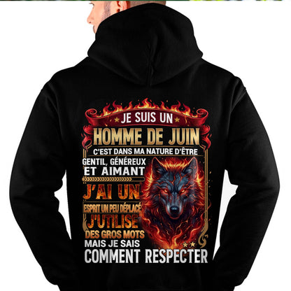 JUIN - ESPRIT MALICIEUX MAIS SAIT RESPECTER - T-SHIRT ANNIVERSAIRE HOMME - IMPRESSION DTG PREMIUM - LUAN06 (SKU2604-87-06)