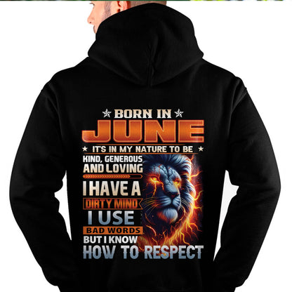 JUNE - DIRTY MIND BUT KNOWS RESPECT - BIRTHDAY T-SHIRT FOR MEN - LUAN06 (SKU08-84-06)