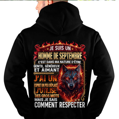 SEPTEMBRE - ESPRIT MALICIEUX MAIS SAIT RESPECTER - T-SHIRT ANNIVERSAIRE HOMME - IMPRESSION DTG PREMIUM - LUAN09 (SKU2604-87-09)