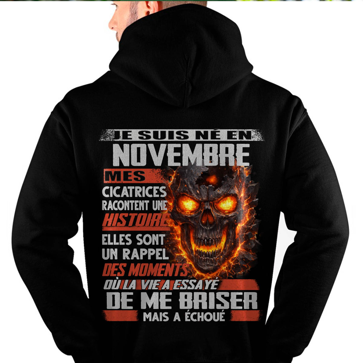 Je Suis Né en Novembre – Mes Cicatrices Racontent Une Histoire | T-Shirt Homme Fort - LUAN11 (SKU26T-01175-11)