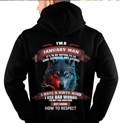 JANUARY - KNOW HOW TO RESPECT - BIRTHDAY T-SHIRT FOR MEN - LUAN01 (SKU12-162-01)