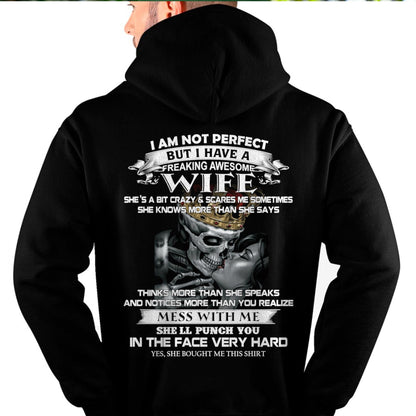 I Am Not Perfect But I Have A Freaking Awesome Wife - Gift For Husband From Wife - LUAN00 (SKU06-34-00)