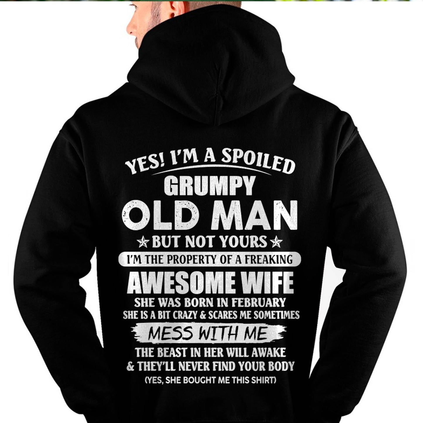 February - Grumpy Old Man with Awesome Wife - Perfect Gift For Your Husband - LUAN02 (SKU06-68-02)