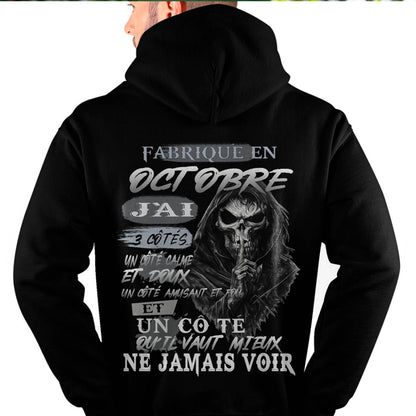 Fabriqué en Octobre – J’ai 3 Côtés | T-Shirt Homme Caractère Fort - LUAN10 (SKU26T-01174-10)