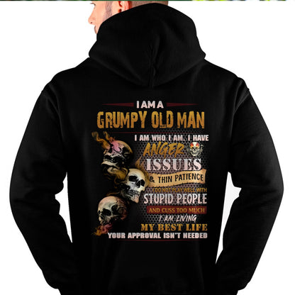 Grumpy Old Man T-Shirt - Funny Skull Anger Issues Tee - Perfect Gift For Men LUAN00 (SKU08-67-00)