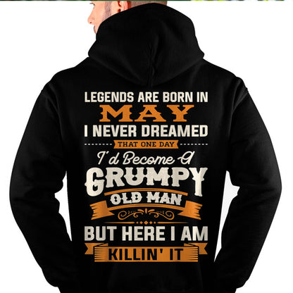 Legends Are Born in May T-Shirt – Funny Grumpy Old Man Birthday Gift For Men - LUAN05 (SKU10-48-05)