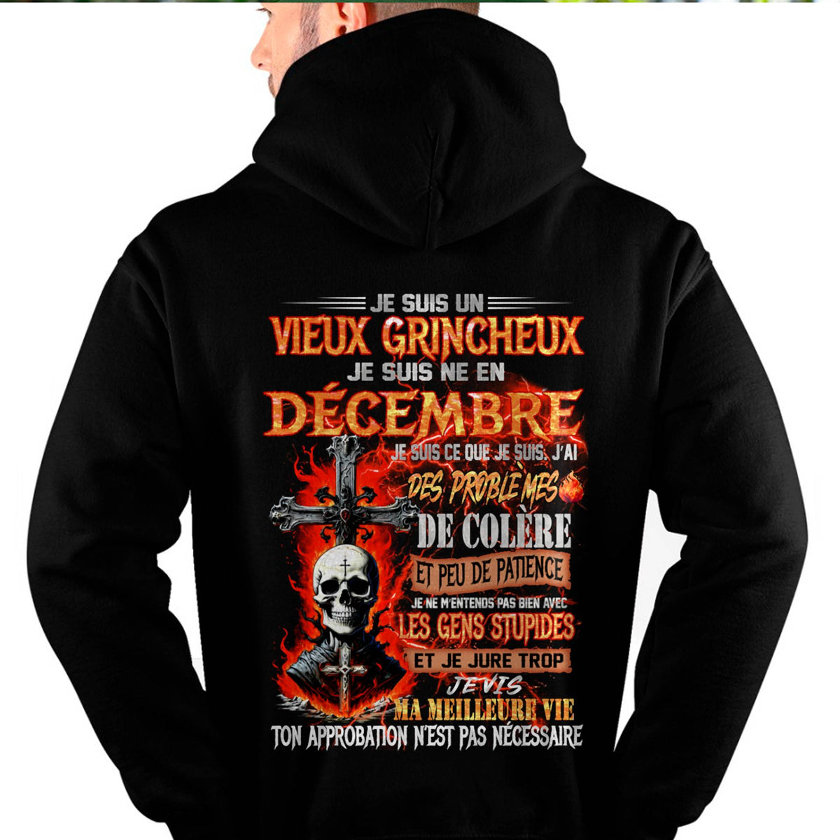 Je Suis Un Vieux Grincheux Né en Décembre – T-Shirt Homme Fort Caractère - LUAN12 (SKU26T-01141-12)
