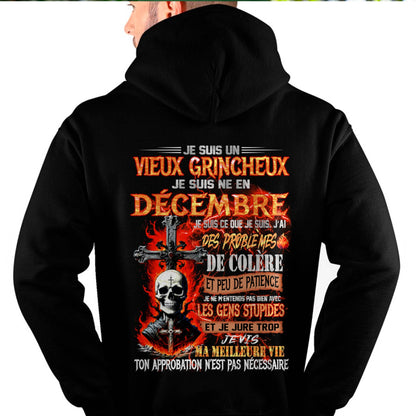 Je Suis Un Vieux Grincheux Né en Décembre – T-Shirt Homme Fort Caractère - LUAN12 (SKU26T-01141-12)